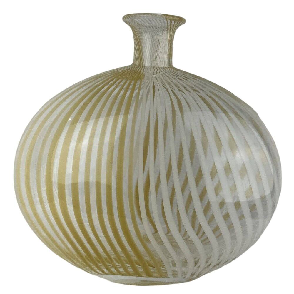 Murano 1950's Filigrana Art Glass Pillow Vase by Dino Martens for Aureliano Toso